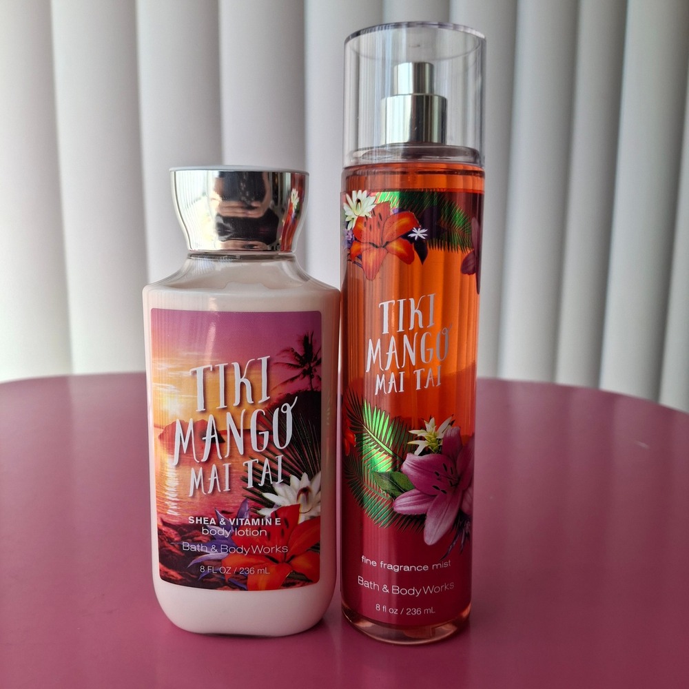 Bath & Body Works TIKI MANGO MAI TAI Lotion & Fragrance Mist Set Discontinued